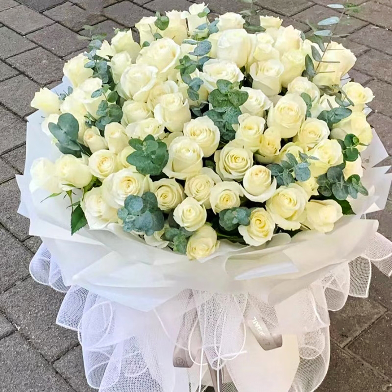 【百年好合】台灣同城配送鮮花99朵紅玫瑰花束送女朋友老婆生日禮物求婚表白 99朵藍色妖姬玫瑰花束